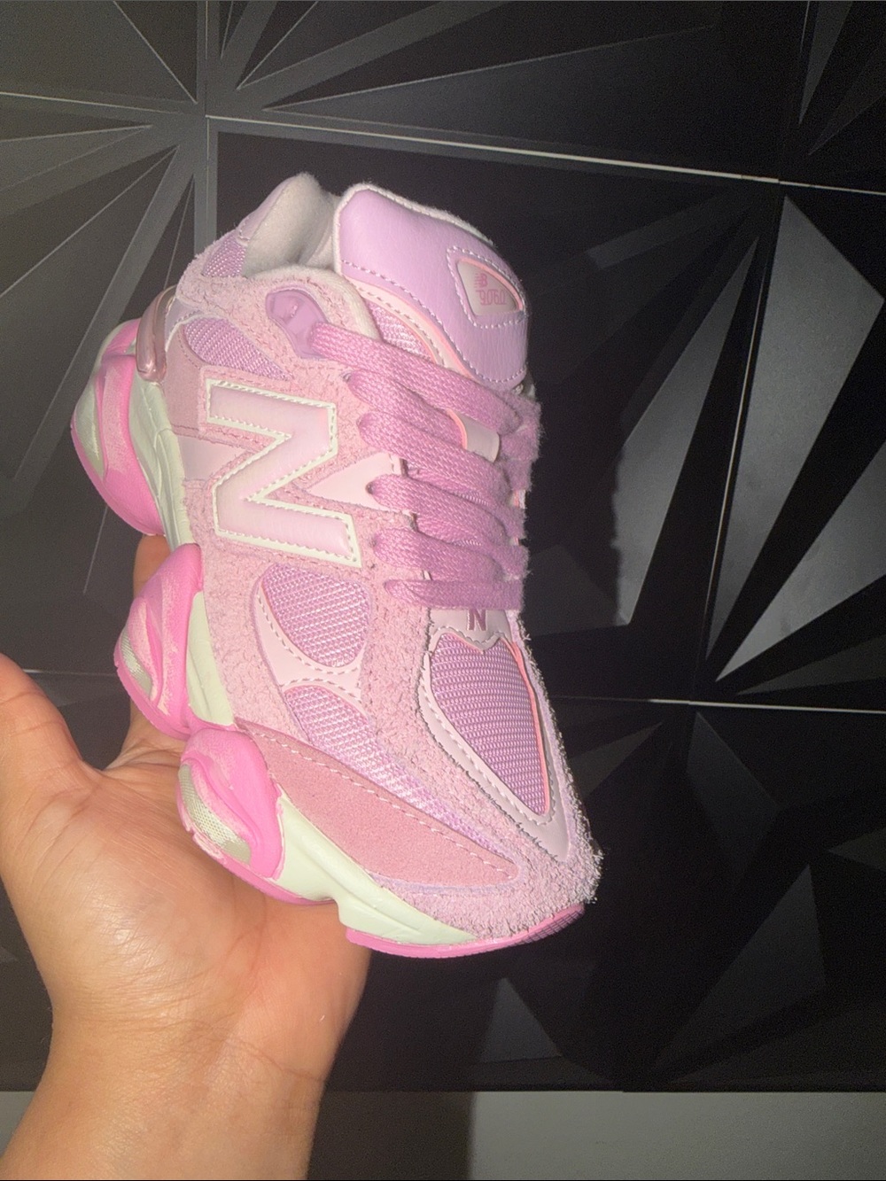 New Balance Kids Pink Mesh & Suede Sneaker